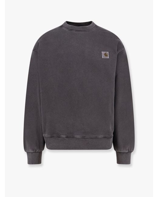 Carhartt Gray Cotton Sweatshirt With Washed Out Effect for men