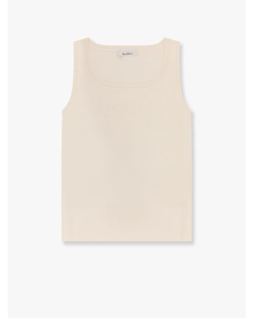 Max Mara White Pentola Viscose Top