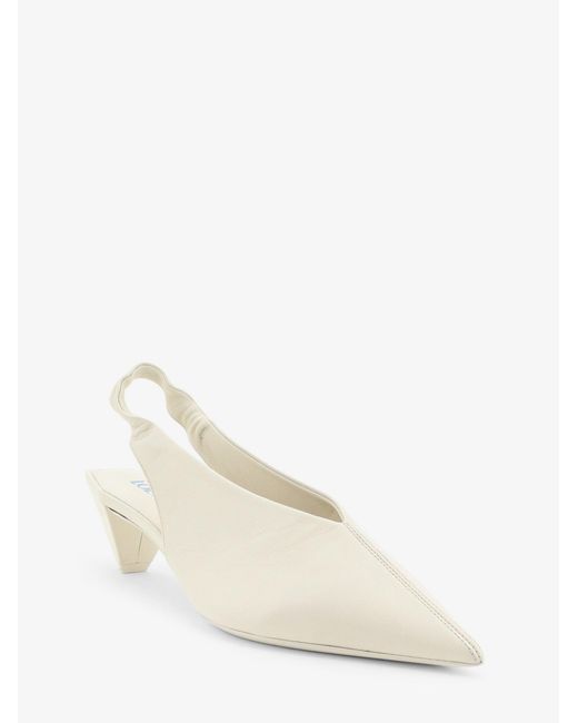 Loewe White Origami Cubic Leather Slingback