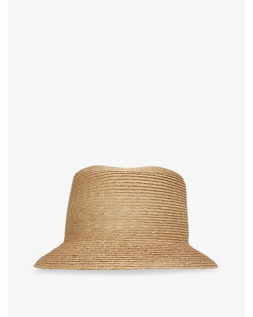 Saint Laurent Natural Raffia Fedora Hat for men