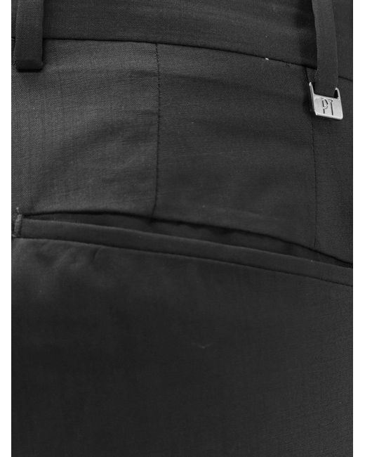 PT Torino Black Edge Quindici Virgin Wool Trousers for men