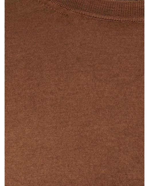 Corneliani Brown Virgin Wool Sweater for men