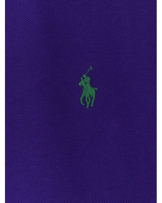 Polo Ralph Lauren Purple Cotton Polo Shirt With Embroidered Logo for men