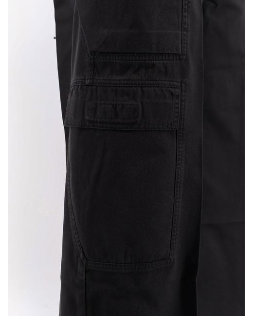 Rick Owens Black Double Cargo Jumbo Organic Cotton Trousers for men