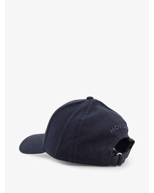 Moncler Blue Cotton Baseball Hat for men