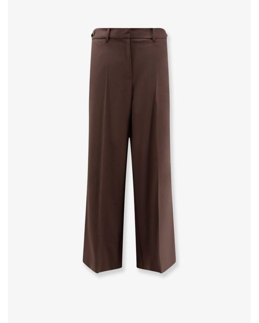 Alysi Brown Stretch Virgin Wool Trousers