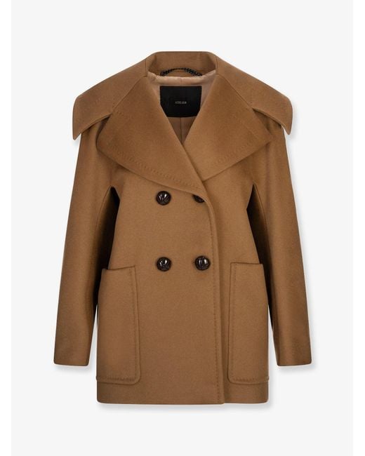 Max Mara Brown Mario Double Breasted Cashmere Coat