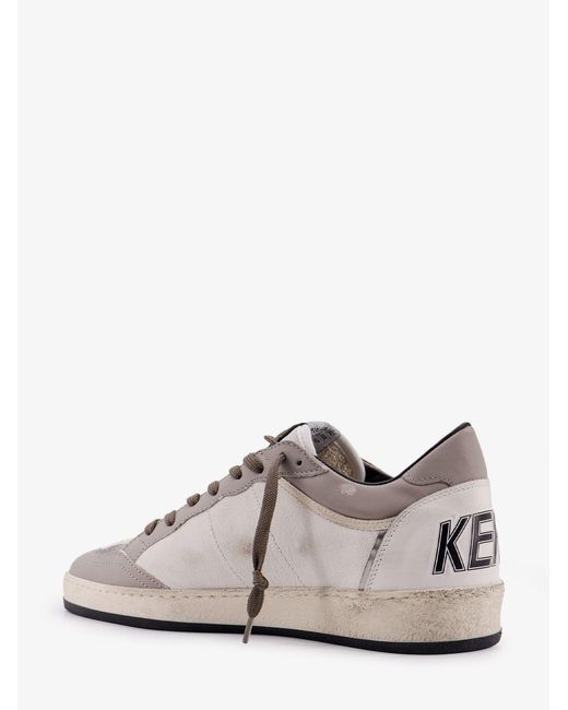 Golden Goose Deluxe Brand Gray Ballstar Leather Sneakers With Suede Inserts for men