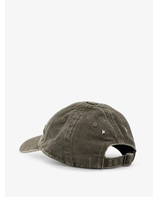 Golden Goose Deluxe Brand Green Decostructed Washed Cotton Baseball Cap for men