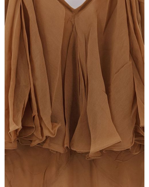 Mes Demoiselles Brown Long Viscose Dress