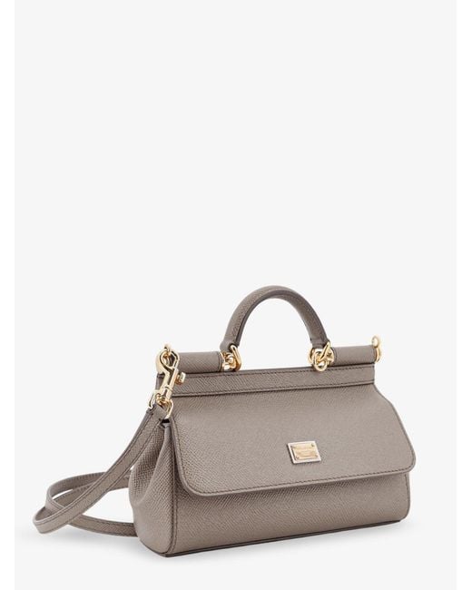 Dolce & Gabbana Natural Sicily Small Leather Shoulder Bag