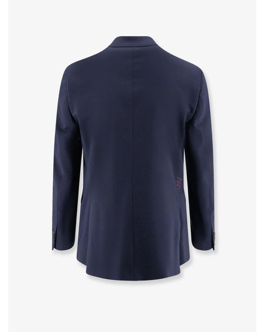 Amaranto Blue Virgin Wool Blend Blazer for men