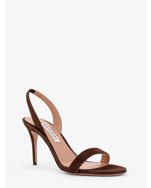 Aquazzura Brown So Nude Suede Sandals