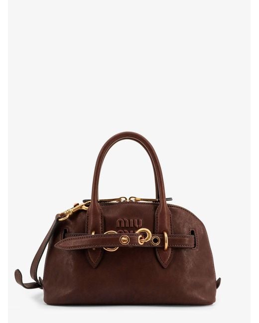 Miu Miu Brown Aventure Leathr Crossbdy Bag