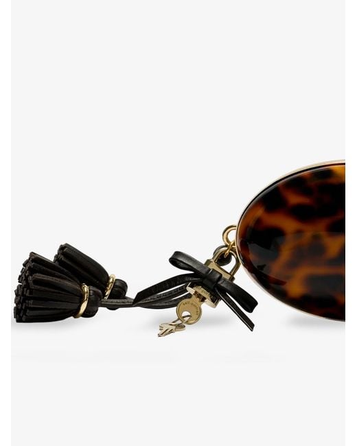 Self-Portrait Black Oval Resin Clutch Bag