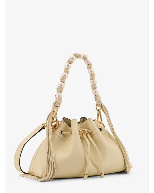 Jimmy Choo Natural Cinch Small Leather Crossbody Bag
