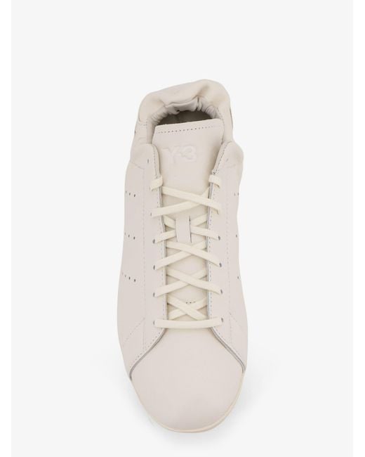Y-3 White Sneakers Pelle for men