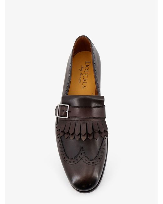 Doucal's White Decò Leather Loafers for men