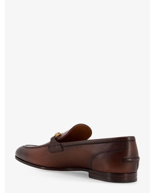 Gucci Brown Jordaan Leather Loafers for men