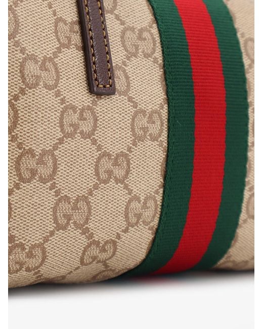 Gucci Natural Boston Mini Bag With Web Detail