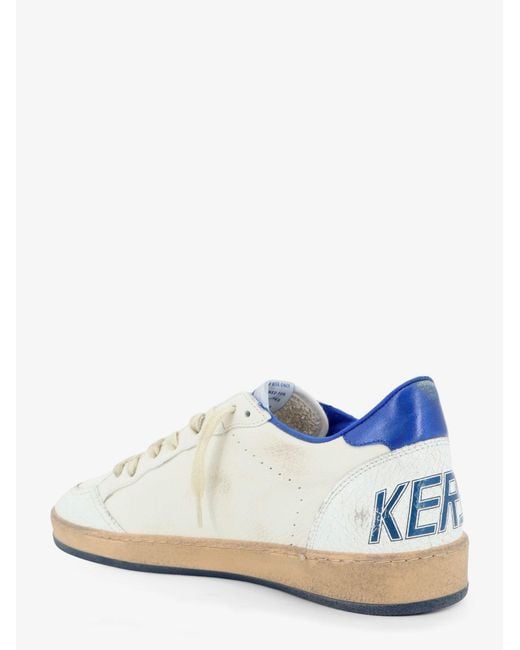 Golden Goose Deluxe Brand Blue Deluxe Brand Ballstar Leather Sneakers With Iconic Side Logo for men