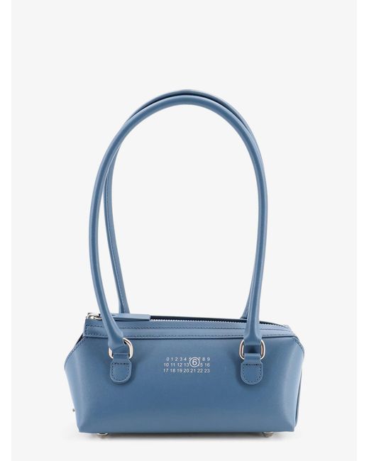 MM6 by Maison Margiela Blue Mini Bauletto Leather Shoulder Bag