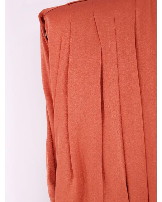 Semicouture Red Satin Long Dress