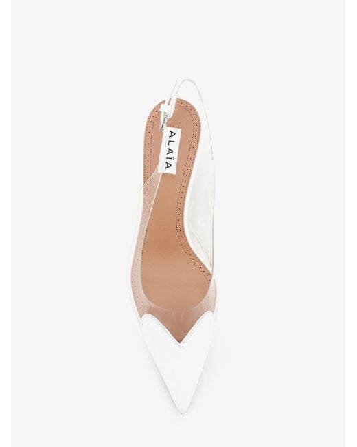 Alaïa White Le Coeur Slingback Pvc And Leather Pumps