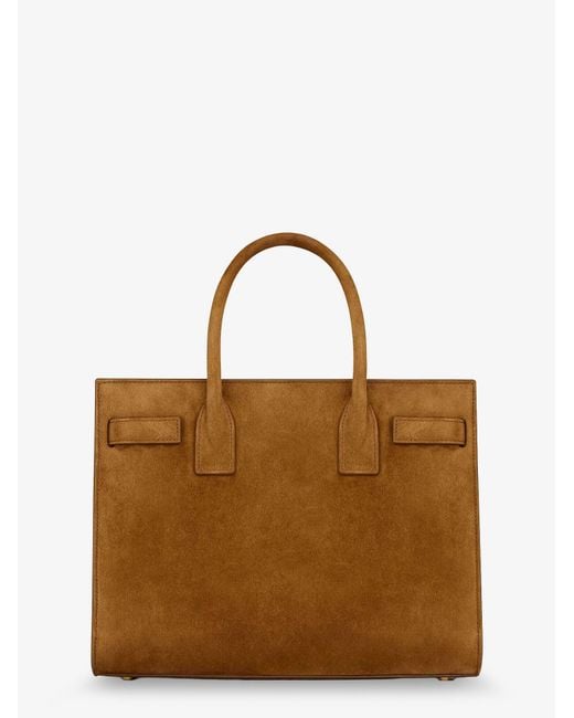 Saint Laurent Brown Sac De Jour Baby Suede Handbag