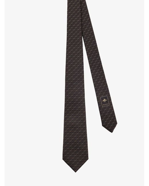 Gucci Black Oxy Silk Tie for men