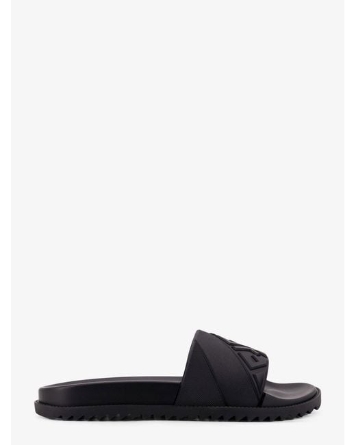 Fendi White Ff Rubber Slides for men