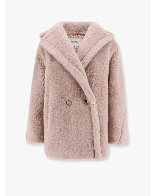 Max Mara Pink Cuba Alpaca Fur And Virgin Wool Coat Special Edition