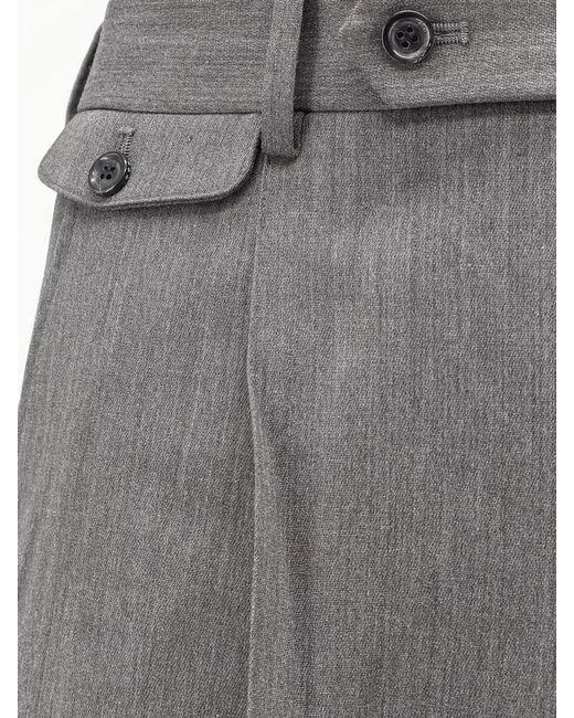 TONYWACK Gray Wool Blend Bermuda Shorts With Frontal Princes for men