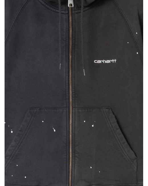 Carhartt Black Hooded Painter Cotton Sweatshirt With Front Embroidered Logo