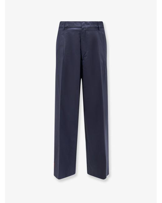 Amaranto Blue Cotton Trousers for men