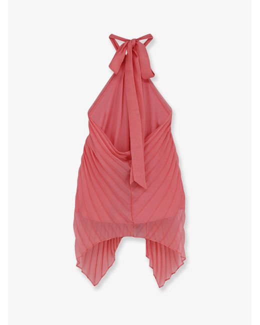 Max Mara Red Mxevalzer Pleated Top