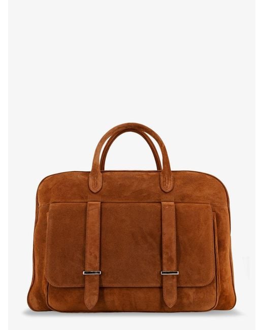 Orciani Brown Jones Suede Travel Bag for men