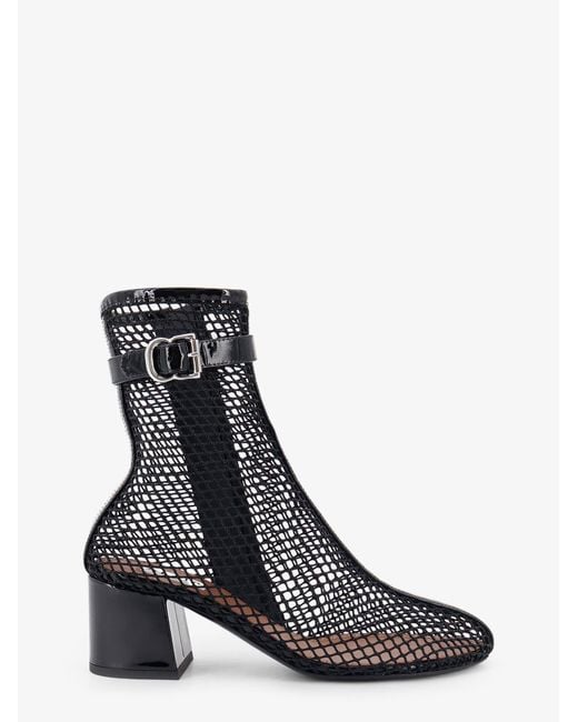 Alaïa Black 55 Mesh And Patent Leather Boots