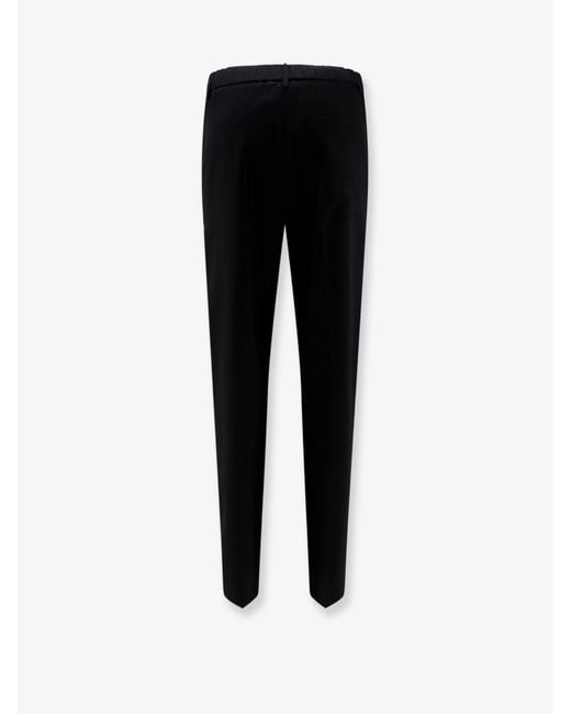 Alysi Black Cigarette Virgin Wool Trousers