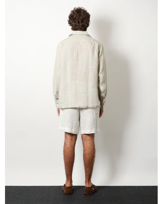 Lardini Gray Pailan Linen Shirt for men