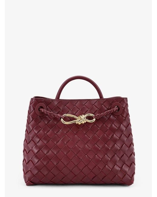 Bottega Veneta Purple Andiamo Small Leather Crossbody Bag With Intrecciato Motif