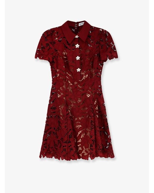 Self-Portrait Red Self Portrait Lace Mini Dress
