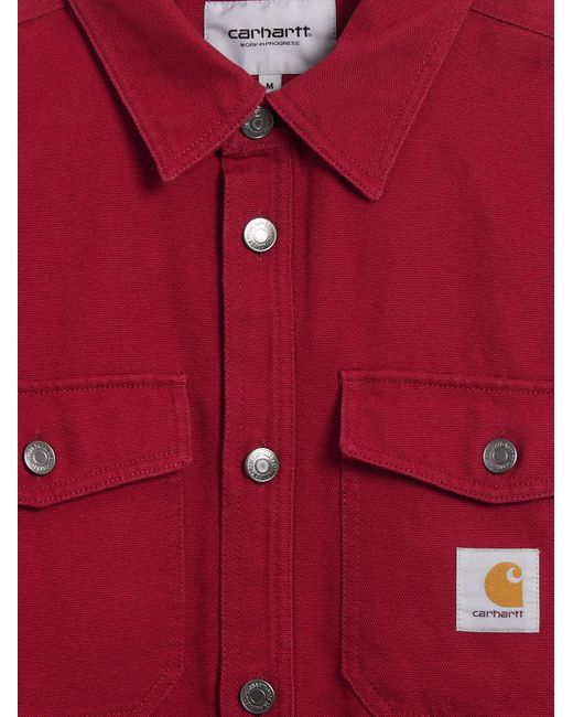 Carhartt Red Selby Shirt Cotton Jacket for men