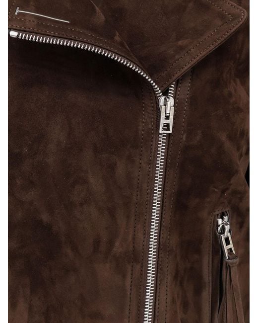 Tom Ford Brown Suede Biker Jacket