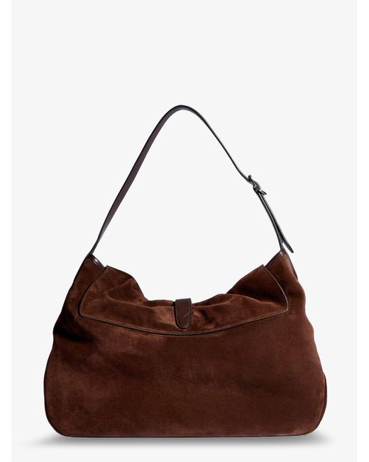 Gucci Brown Jackie Flap Suede Shoulder Bag for men