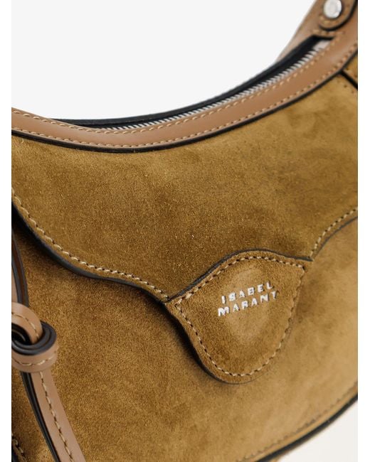 Isabel Marant Metallic Oskan Moon Suede Shoulder Bag
