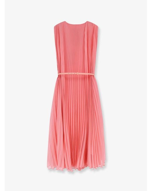 Max Mara Pink Mxecapsula Long Dress With Belt