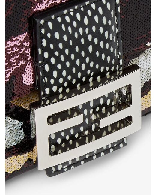 Fendi Multicolor Baguette Crossbody Bag With Night Butterfly Sequins