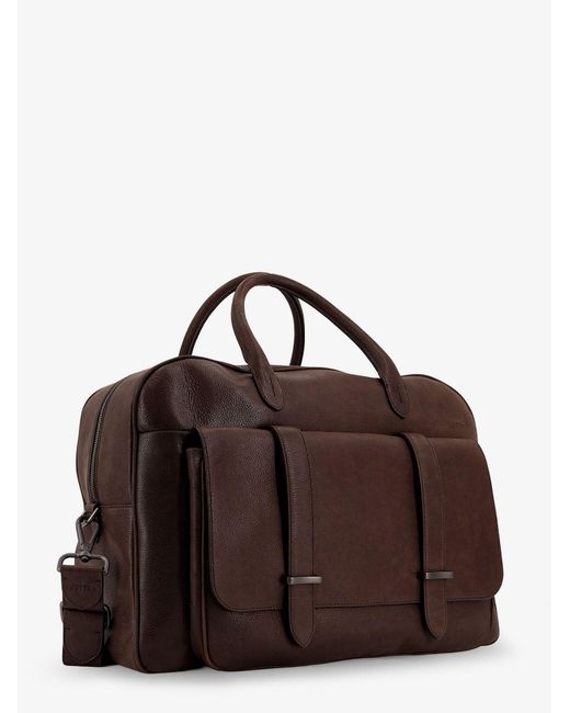 Orciani Brown Jones Leather Travel Bag for men