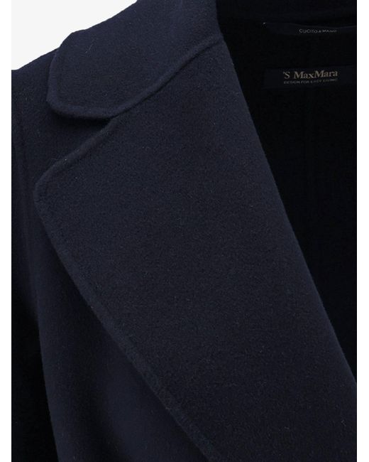 Max Mara Blue Virgin Wool Poldo Coat